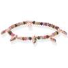 Bracelet LEAVES Multicolor in rose silver