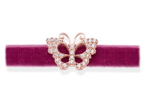 Necklace VELVET Purple in rose silver