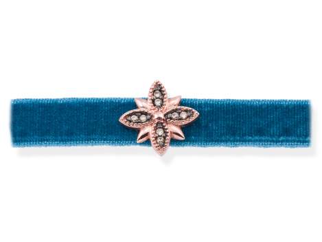 Necklace VELVET Blue in rose silver
