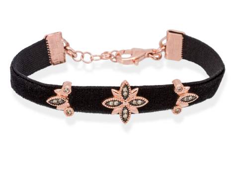 Bracelet VELVET Black in rose silver