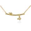 Necklace BAMBOO White in golden silver