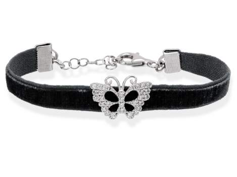 Bracelet VELVET Black in silver