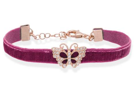 Bracelet VELVET Purple in rose silver