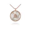 Pendant MOON White in rose silver