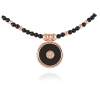 Necklace MOON Black in rose silver