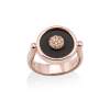 Ring MOON Black in rose silver