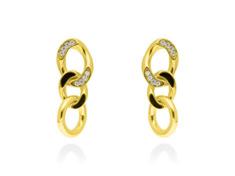 Earrings Link piedras  in golden silver