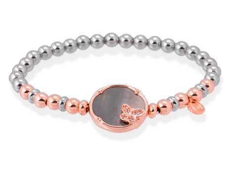 Bracelet BAMBOO Grey in rose silver