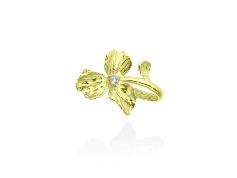 Clip Earring Guipur mini  in golden silver