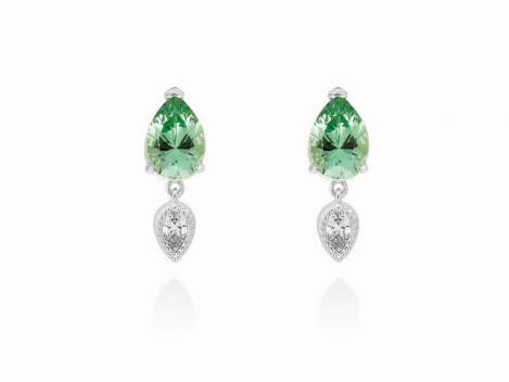 Earrings IRIA green in silver