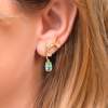 Earrings CANNES green in golden silver