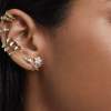 Earrings ARA  in golden silver
