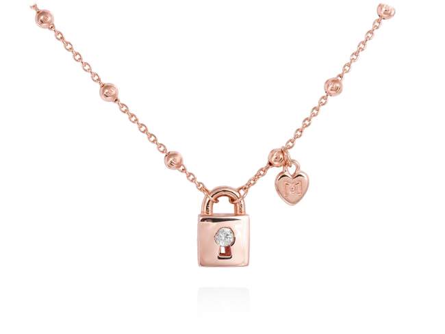 Necklace FREE  in rose silver de Marina Garcia Joyas en plata Necklace in 18kt rose gold and rhodium plated 925 sterling silver and white cubic zirconia. (length: 42+3 cm.)