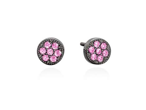 Earrings JOUR Pink in black Silver