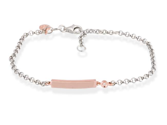 Bracelet GIFT  in rose silver de Marina Garcia Joyas en plata Bracelet in 18kt rose gold and rhodium plated 925 sterling silver and 1 diamond carat total weight 0.01  (Color: Top Wesselton (G) Clarity: SI). (wrist size:  17+3 cm.)