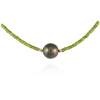 Necklace TAHITI Green in rose silver