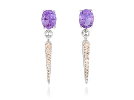 Earrings PASTEL Purple in silver