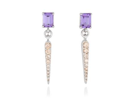 Earrings PASTEL Purple in silver