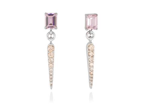 Earrings PASTEL Pink in silver