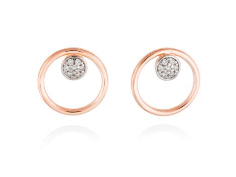 Earrings PERLE  in rose silver
