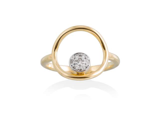 Ring PERLE  in golden silver de Marina Garcia Joyas en plata Ring in 18kt yellow gold plated 925 sterling silver and white cubic zirconia.  