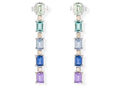 Earrings NIZA Multicolor in silver