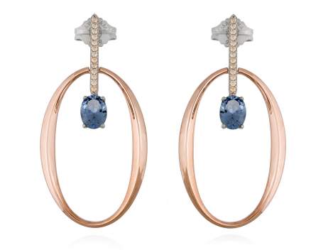 Earrings SAN REMO Blue in rose silver