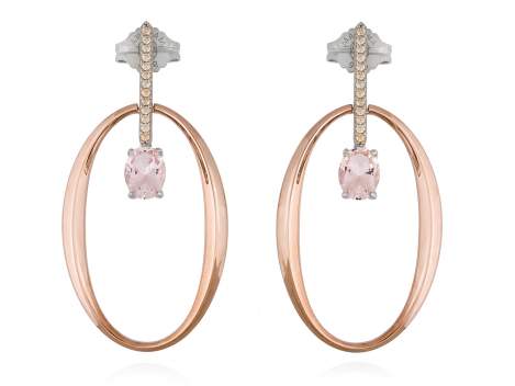 Earrings SAN REMO Pink in rose silver