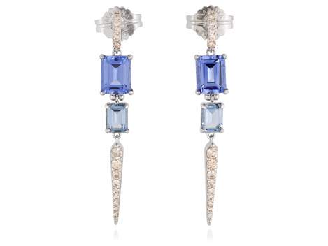 Earrings MONACO Blue in silver
