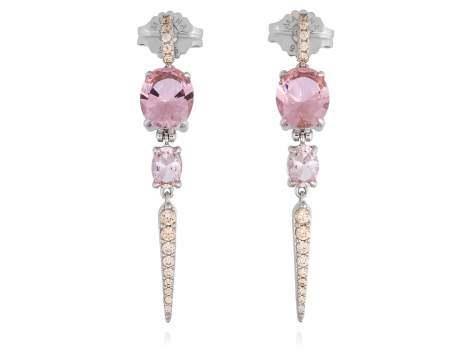 Earrings MONACO Pink in silver
