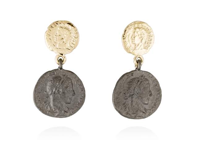 Pendientes ATRIUM en plata Dorada de Marina Garcia Joyas en plata Pendientes de plata de primera ley (925) con baño de rutenio/dorado.