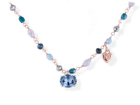 Necklace PASTEL Blue in rose silver