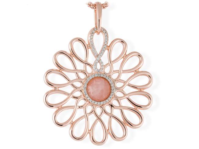 Pendant EIGHT  in rose silver de Marina Garcia Joyas en plata Pendant in 18kt rose gold plated 925 sterling silver and white cubic zirconia. (size: 7,3 cm.)  (Chain is not included)