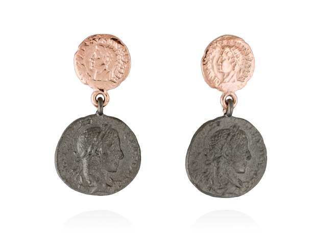 Earrings MITO  in rose silver de Marina Garcia Joyas en plata Earrings in 18kt rose gold and ruthenium plated 925 sterling silver. (size: 3 cm.)