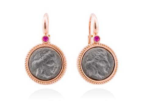 Earrings TERRA Fuchsia in rose silver