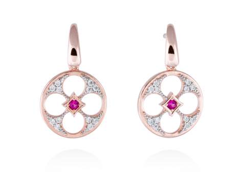Earrings FIRENZE Fuchsia in rose silver