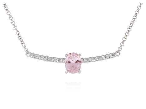 Necklace AIRE Pink in silver
