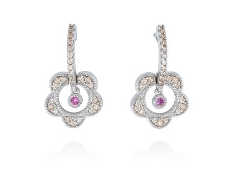 Earrings LAZE Pink in silver