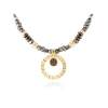 Necklace FOUNDANT Brown in golden silver