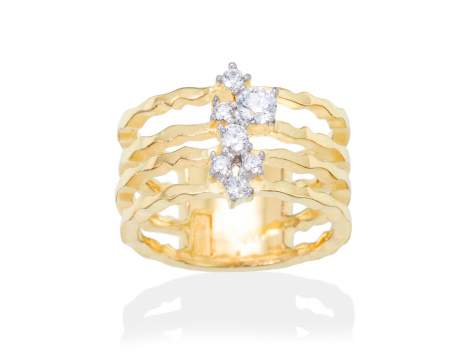 Ring LIA White in golden silver