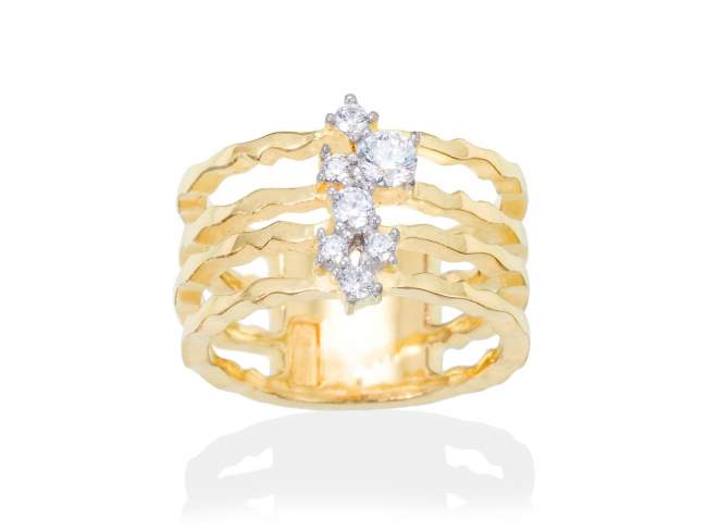 Ring LIA White in golden silver de Marina Garcia Joyas en plata Ring in 18kt yellow gold plated 925 sterling silver with white cubic zirconia.  