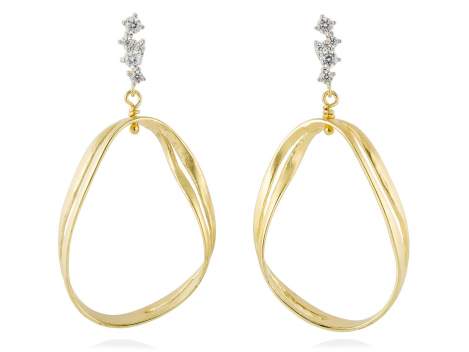 Earrings LIA-M White in golden silver