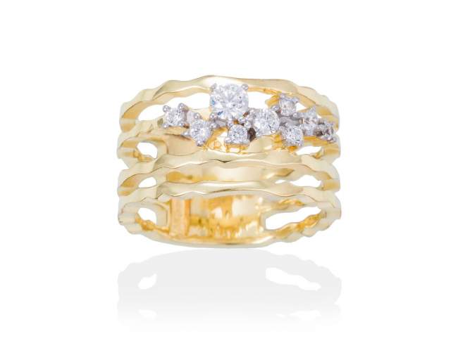 Ring LIA Weiß in silber vergoldet de Marina Garcia Joyas en plata Ring in Silber (925) vergoldet in 18 Karat Gelbgold mit Zirkonia weiß.  