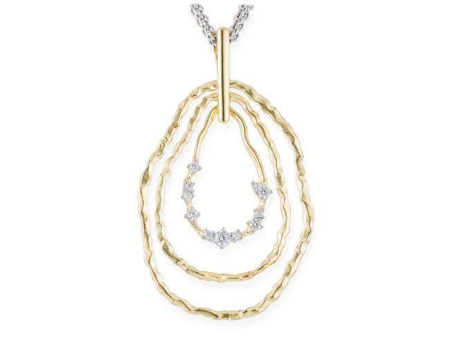 Pendant LIA White in golden silver de Marina Garcia Joyas en plata Pendant in 18kt yellow gold plated 925 sterling silver with white cubic zirconia. (size: 6,5 cm.)  (Chain is not included)