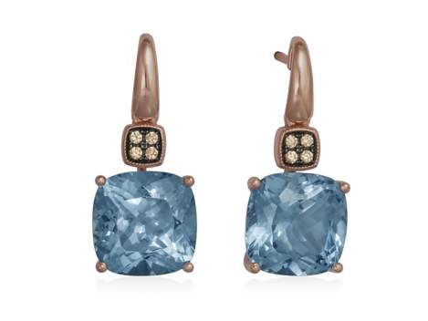Earrings METZ Blue in rose Silver