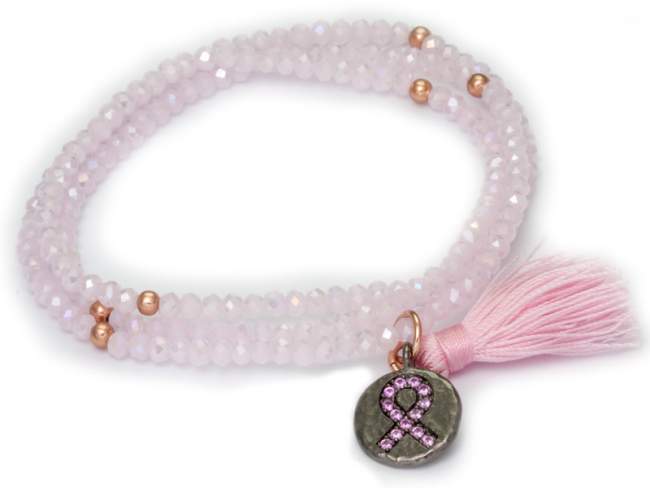 Bracelet ZEN Pink in black silver de Marina Garcia Joyas en plata Bracelet in 18kt rose gold and ruthenium plated 925 sterling silver with synthetic pink sapphire and faceted pink Strass glass. (length: 51 cm.)