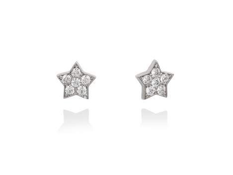 Earrings STAR White in silver