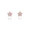 Earrings STAR White in rose silver