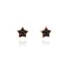 Earrings STAR Black in rose silver
