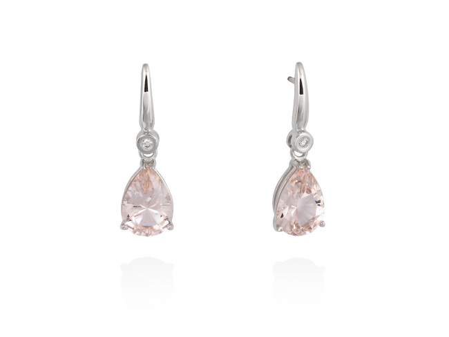Earrings TUA Cognac  de Marina Garcia Joyas en plata Earrings in rodhium plated 18kt white gold with 2 diamonds carat total weight 0.03  (Color: Top Wesselton (G) Clarity: SI) and synthetic stone in 